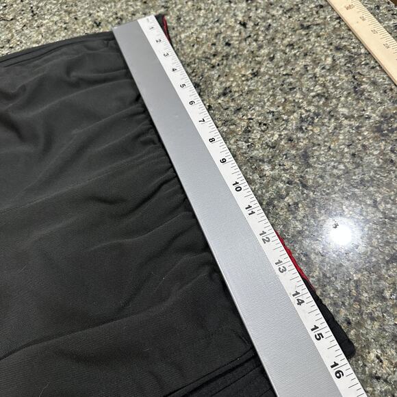 Adidas Pants Mens Large Black Red Track 3-Stripes Athletic Zip Pockets Warm Up - Picture 3 of 6